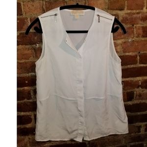 White sleeveless buttonup blouse, Michael Kors, Sm